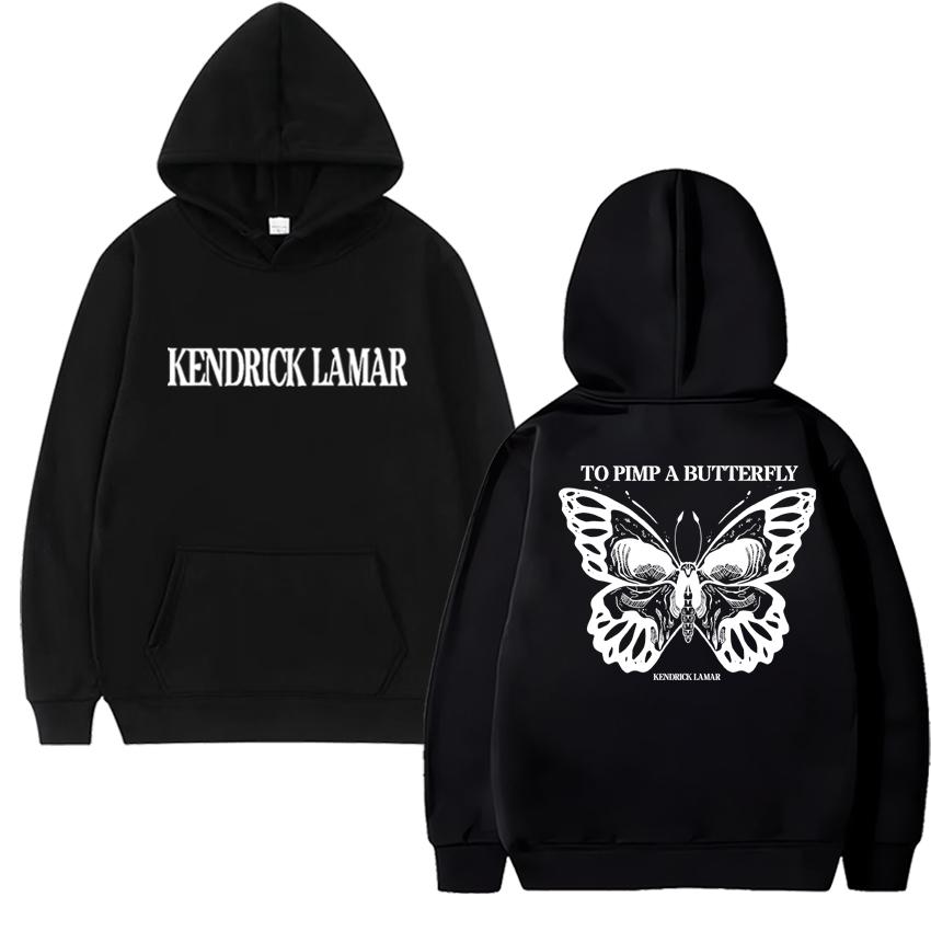 Rapper Kendrick Lamar To Pimp a Butterfly Double Sided Print Hoodie Men Women Vintage Hip Hop Streetwear Unisex Fleece Pullovers