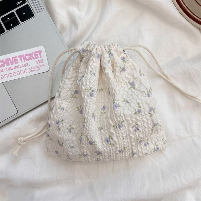 1 stk Koreansk Søt Liten Myntpung Nøkkel Øretelefon Snøring Oppbevaringspose Jenter Smykker Leppestift Kosmetikk Taupose Snøreposer