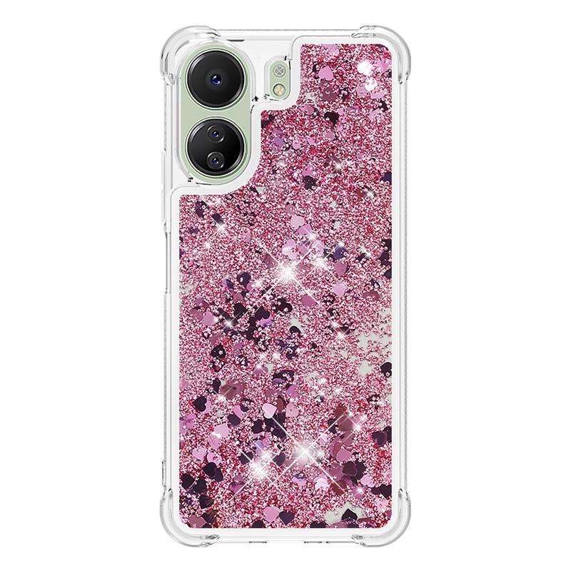 13C Pouzdro Pro Xiaomi Redmi 13C Kryt Malovaný Vzor Třpytivý Tekutý Kryt s Pískem pro Xiomi Redmi 13C 12C Pouzdro na Telefon Fundas