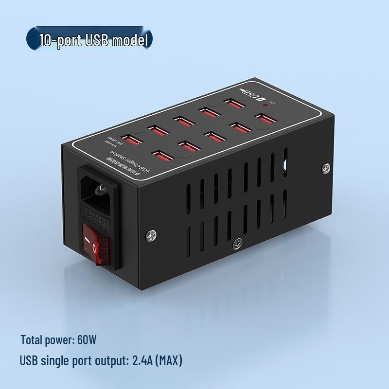

Iron Shell 150W-300W High Power Charging Station with Multi-Port Quick Charge Options UK Plug