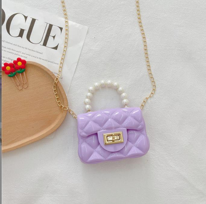 Jelly Bag South East Asia Children'S Bag Chain Pearl Handbag Rhombus Women'S Bag