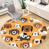 1pc Pets Animals Office Round Area Rug, Indoor Mat Suitable For Office, Under Office Chairs Bedroom Living Room Home Decor, Room Deco