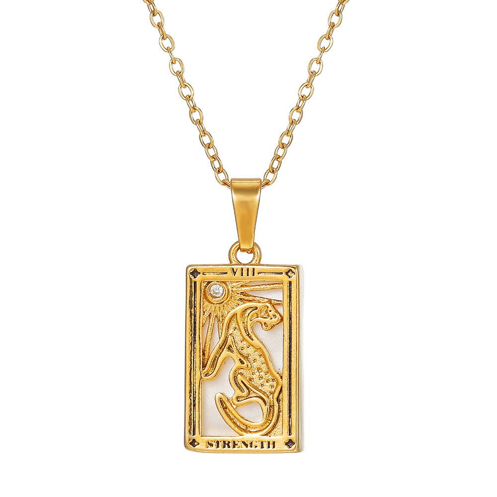 Vintage Stainless Steel Geometric Necklace With Cross Element And Multilayer Chain For Unisex