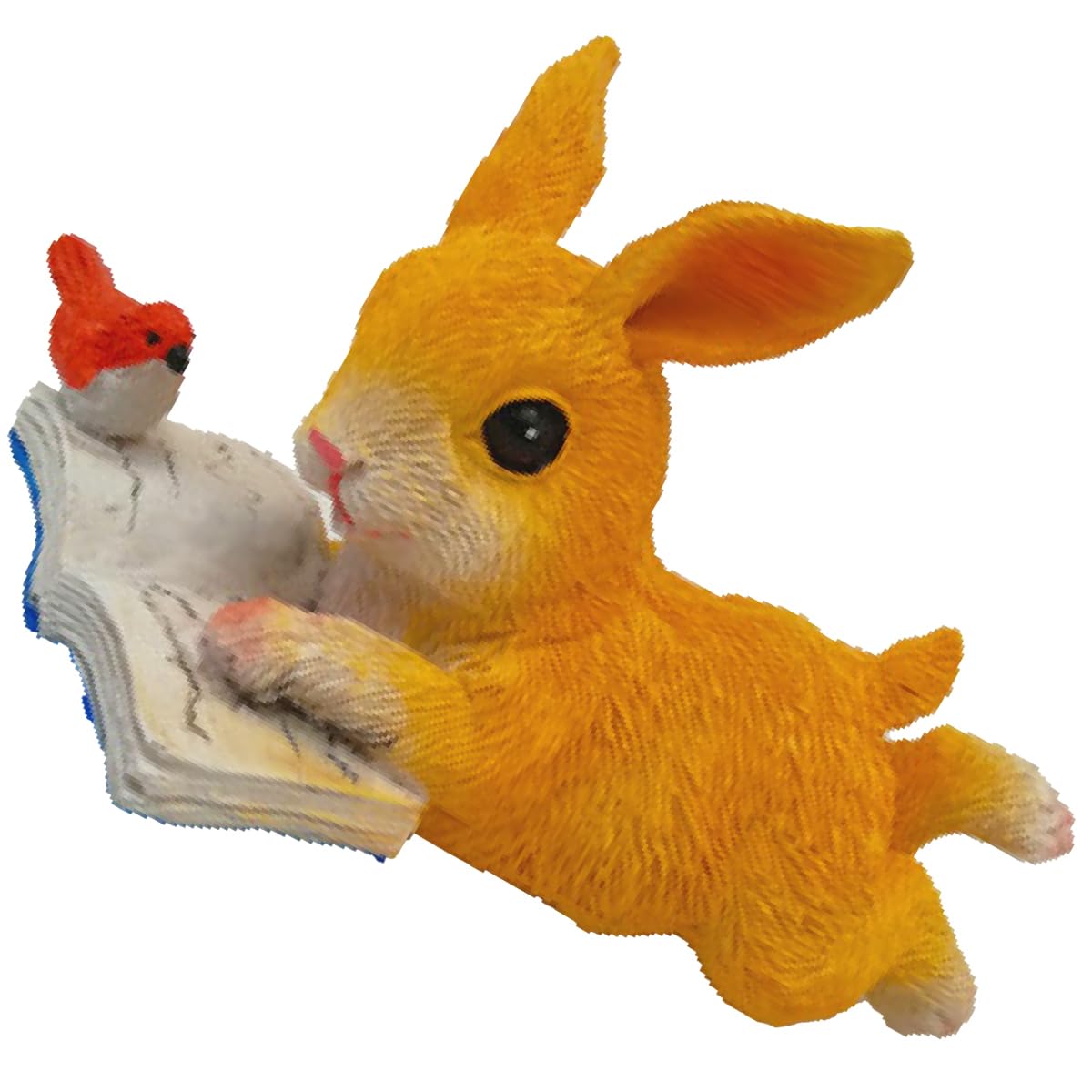 

Фигурка кролика Waihag, садовый орнамент, водонепроницаемый садовый предмет, садовая пика, садовая фигурка (Кролик читает книгу)