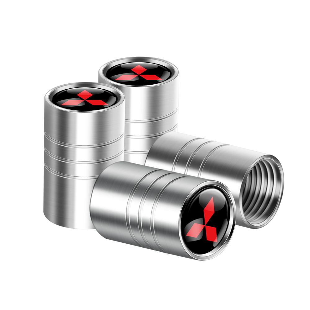 4Pcs Metal Car Wheel Tire Valve Caps Stem Case Cover Accessories For Mitsubishi 9 Ralliart X EX ASX Colt Outlander Pajero Lancer