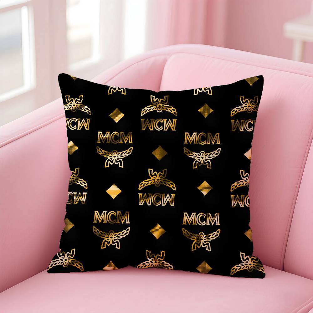 

Fashion M-C-M Pillow Case pattern printing pillowcase living room sofa cushion cover bedroom room decor 16x16Inch