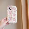 Plüschstickerei für iPhone 16 Pro Max Cartoon rosa Schwein Apfel 1514 stoßfester Schutzbezug Ins-Stil