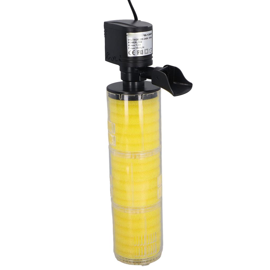 25W Submersible Aquarium Filter Internal 1800L H 3 Stages Sponge Fish Tank Submersible Filter with Water Pump for 100cm