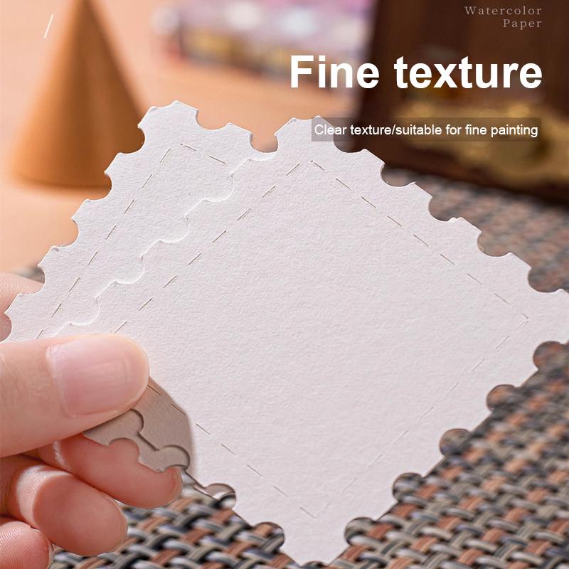 Borrence Stamp Ticket Stub Watercolor Paper 25/75 Sheets 300g Fine Lines Square Water Color Painting Paper Art Drawing Supplies