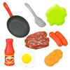 8Pcs Kids Kitchen Play Food Set - Pretend Cookware With Steak, Vegetables, Bread & Hot Dog For Toddler Cooking Games