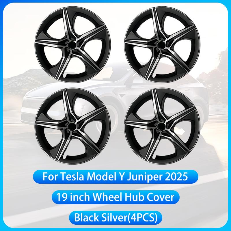 For Tesla Model Y Juniper 2025 4PCS 19 Inch Wheel Cap Automobile Performance Replacement Wheel Hubcap Full Rim Cover Accessories