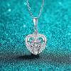 Yin Baichuan S925 Sterling Silver Moissanite Heart Clavicle Necklace for Women - Light Luxury European & American Niche Pendant