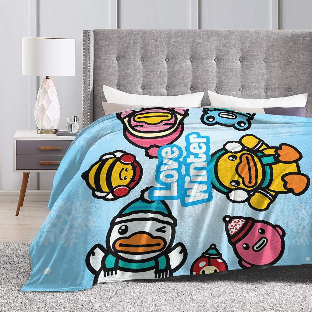 Yellow Duck Winter Soft Warm Blanket  Kids Plush Throw Blanket Fluffy Couch Bed Flannel Bedspread Sofa Bed Cover