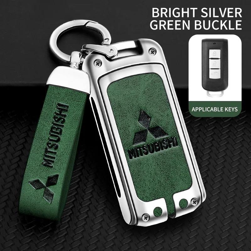 For Mitsubishi Xpander Outlander ASX Pajero Eclipse Cross Montero Zinc Alloy Leather Car Remote Key Case Cover Shell Accessories
