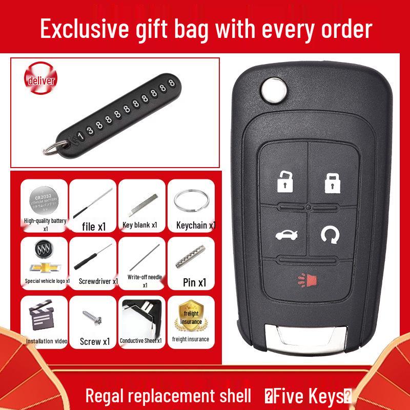 Buick Excelle GT Regal & Chevrolet Cruze Car Remote Key Shell Replacement.