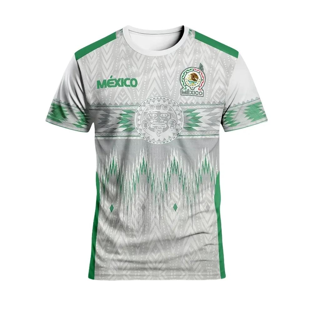 Magliette da Calcio Stampate 3D Messico 2025 Estate Uomo Donna Uguali Magliette Asciugatura Rapida Top Sportivi da Esterno Abbigliamento da Allenamento