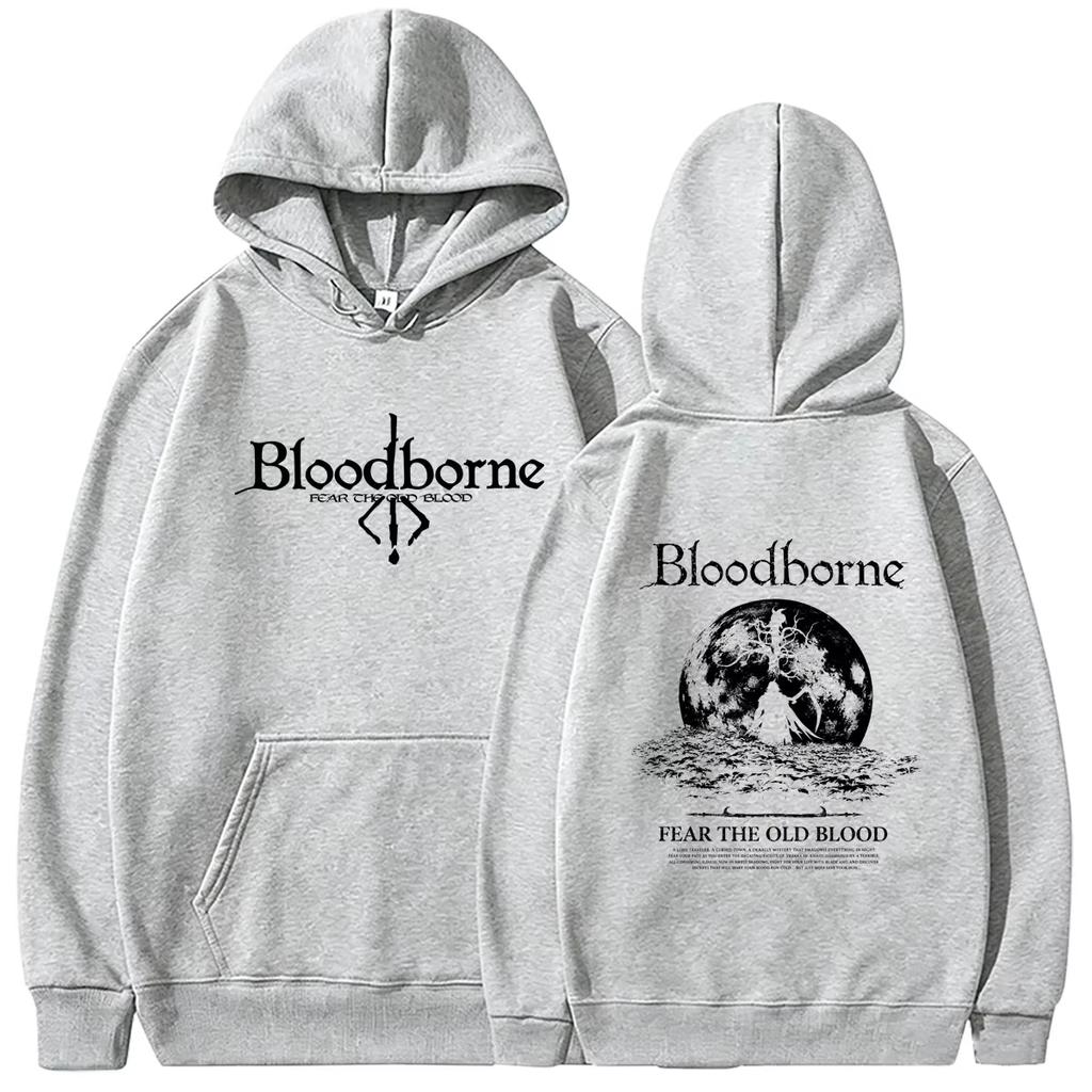 2026 Soft cotton sweatshirt Game Bloodborne Fear The Old Blood Graphic Hoodie Men Women Casual Horror Style Hooded Sweatshirt