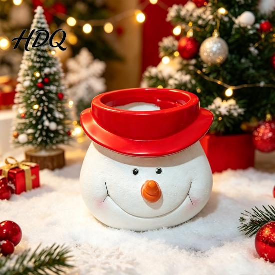Durable Resin Planter Cute Santa Claus Flowerpot Decorative Christmas Desktop Creative Craft Planter Hand Painted Container for Indoor Home