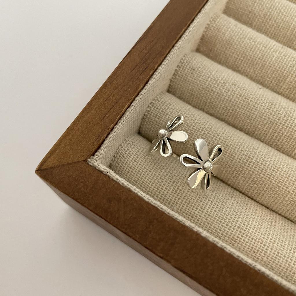VENTFILLE 925 Sterling Silver Ring for Women Girl Gift Flower Bow Love Combination Ins Niche Jewelry Dropship Wholesale