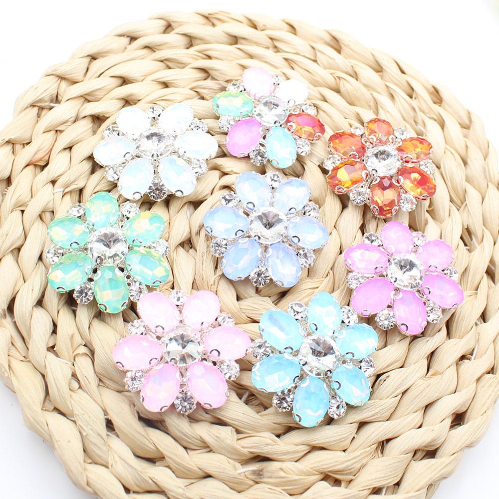 LKERAN 2 Pieces 40mm Handle Sewing Flower Oval Mocha Diamond Double Button DIY Shoes, Hats, Sweaters, Coats, Handmade Sewing Acc