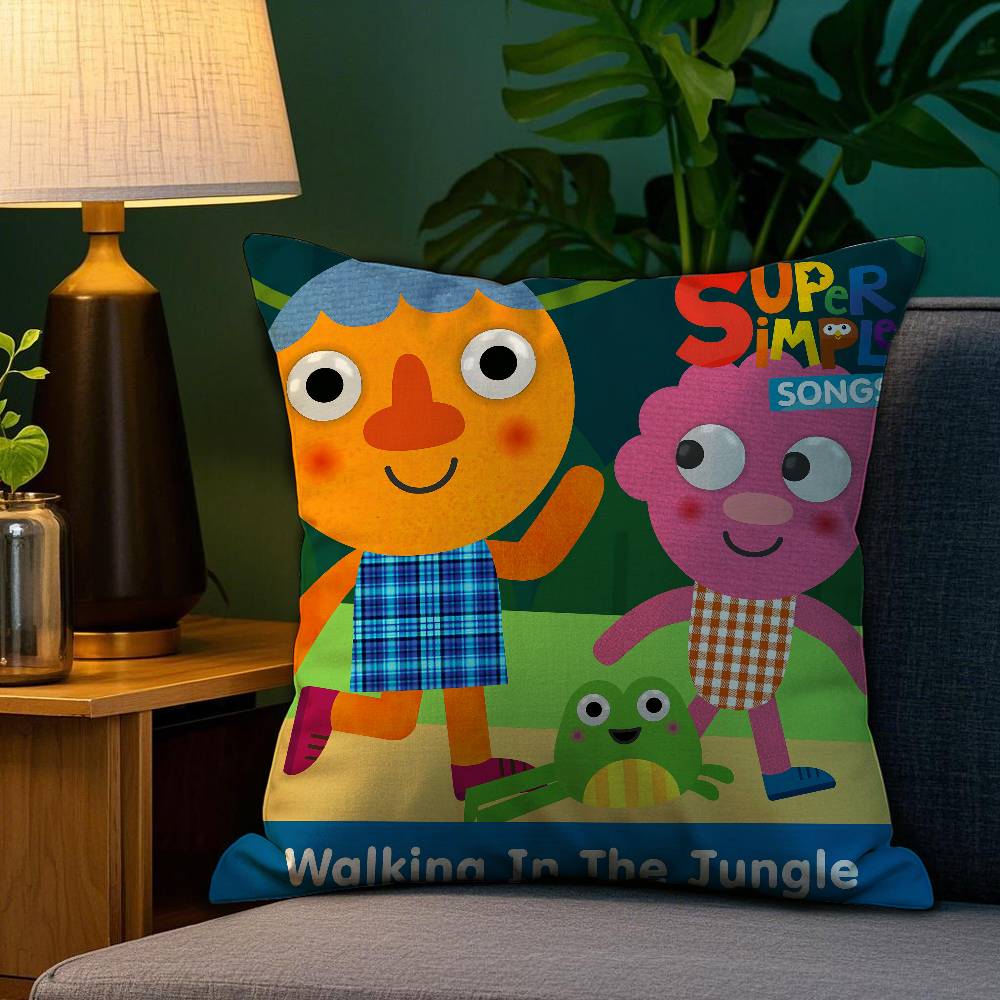 Cartoon Noodle & Pals Kissenbezug Sofa Wohnzimmer Schlafzimmer Beidseitiger Druck Quadratisches Kissen Nickerchen Kissenbezug