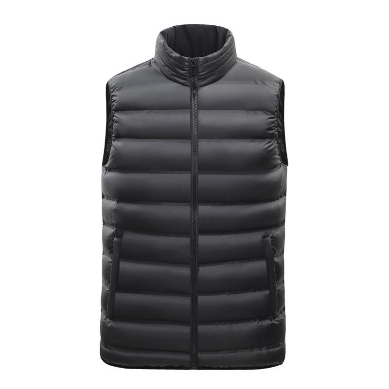 Men's Cotton Vest Can Store Light and Thin Stand-up Collar Jacket, Two-color Loose Vest Inside and Out