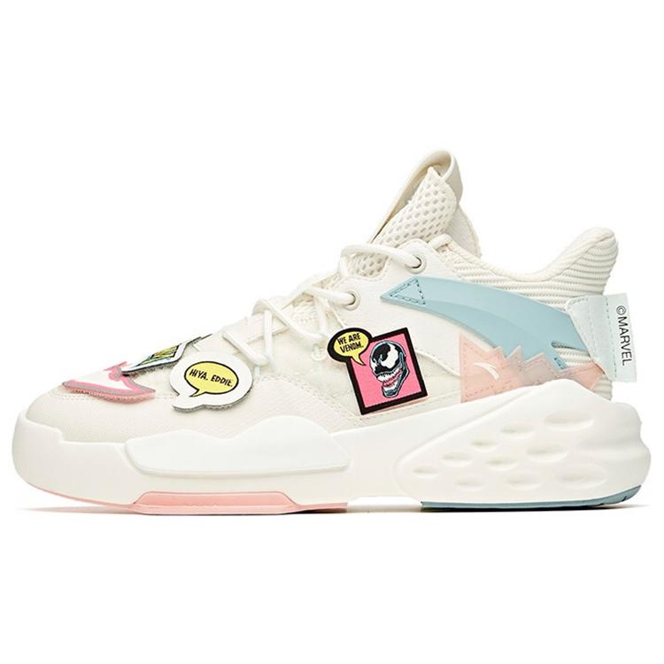 

New MARVEL x Anta Bastard Slip-Resistant Cushioning Wear-Resistant Breathable Mid-Top Skateboard Shoes Women s Ivory White 922118088-1 39