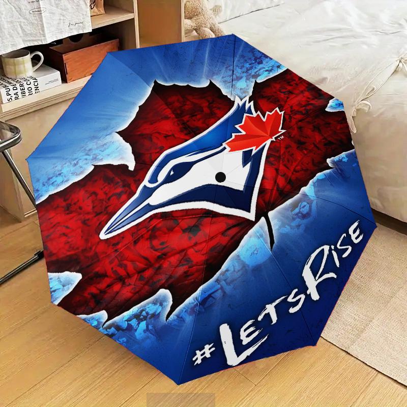 Blue Jays Baseball Season Umbrella Folding umbrella, automatic umbrella 8-Frame for Travel, camping Use Gift for Halloween Christmas