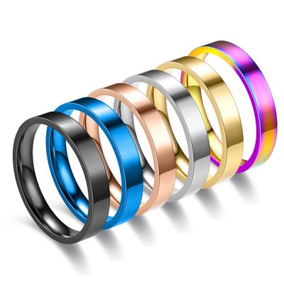 4mm Simplicity Flat Stainless Steel Rings Japanese Korean Glossy Titanium Steel Finger Rings Youth Boy Girl Jewelry Gift