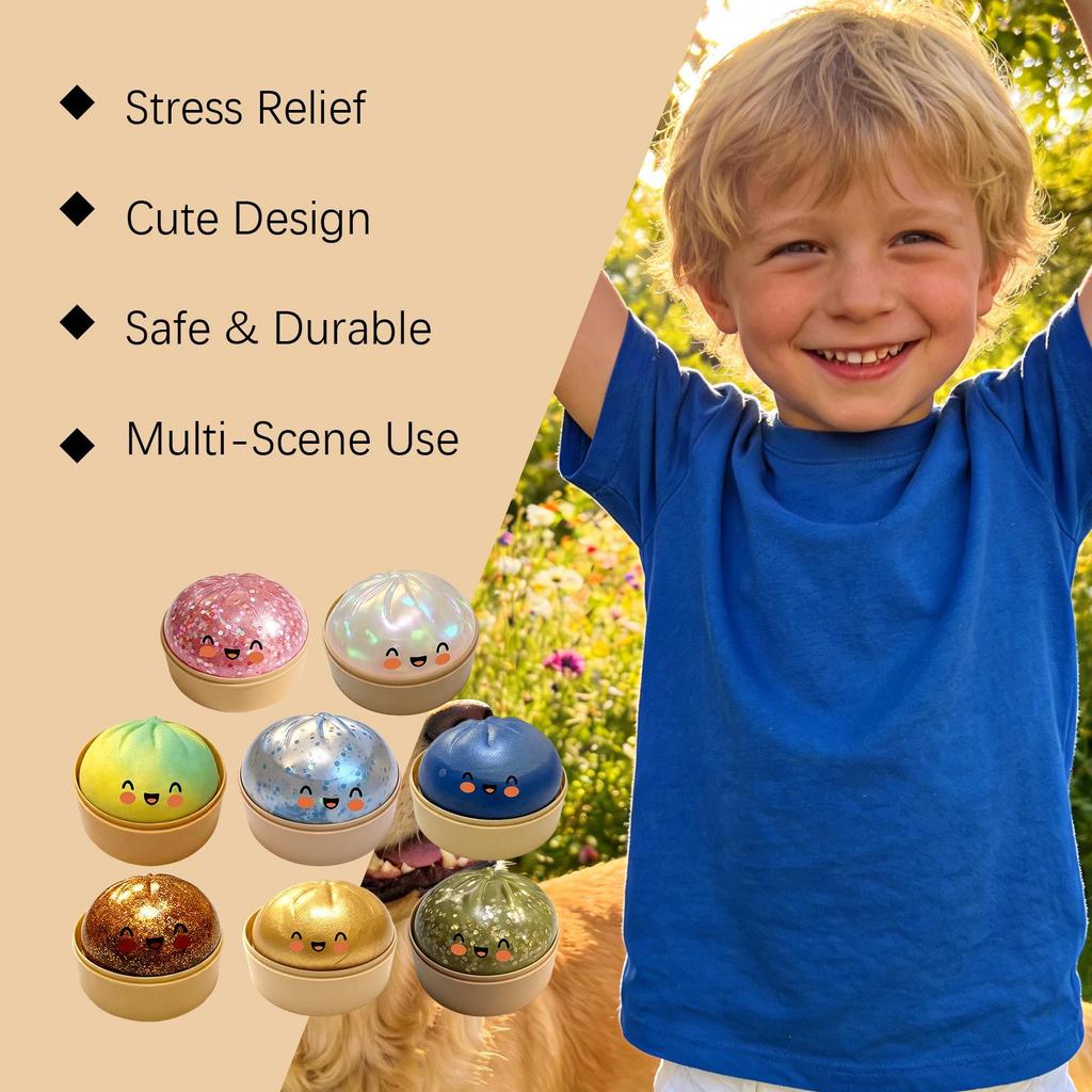 DOWMOO Squishy Bun Toy: Cute, Realistic Stress Relief, Non-Stick, Fun & Soft for Passing Time