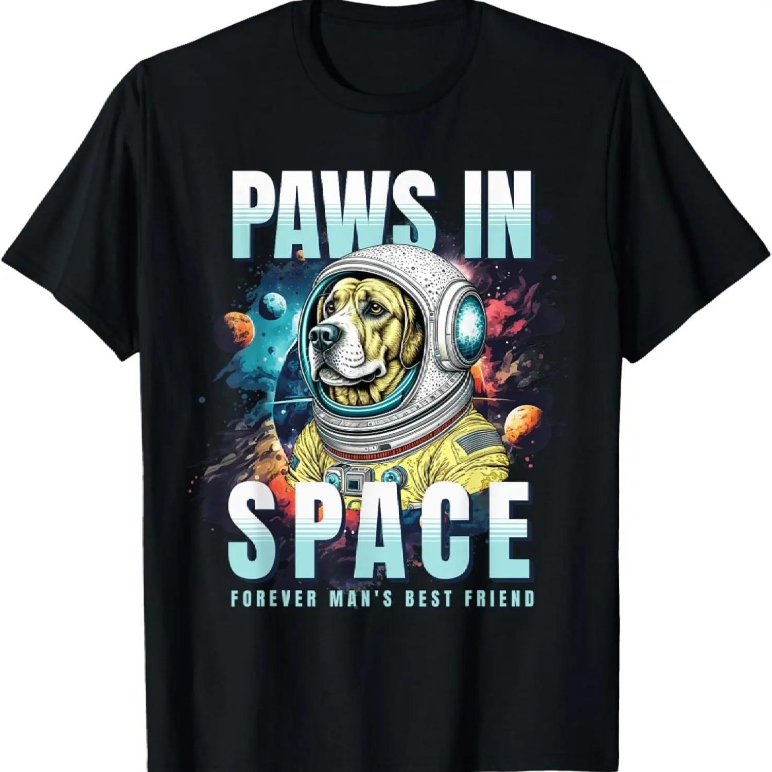 Футболка с лапами собаки-астронавта в космосе S