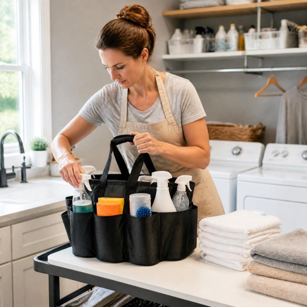 Large Capacity Storage Bag Oxford Cloth Cleaning Tote Caddy Cleaning Tool Organizer  Household