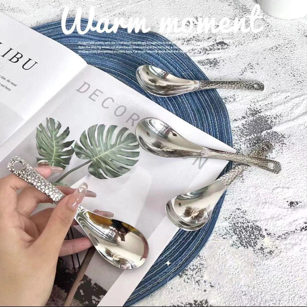 2 STÜCK Spiegelpolierter Reislöffel Silber Vertiefter Löffel Neue Reiskelle Zuhause