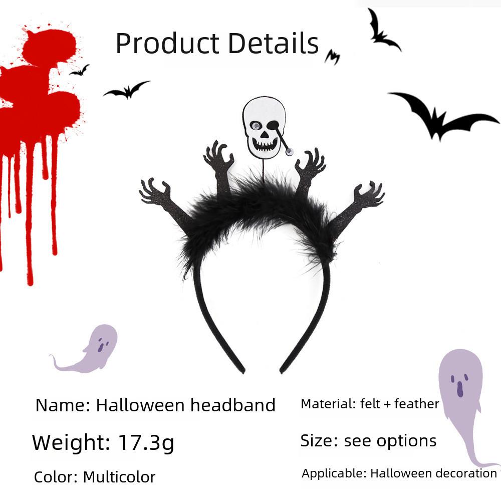 Festive Halloween Headband Accessories Featuring Adorable Bat Pumpkin And Cat Designs