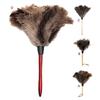Feather Duster Soft Anti-static Eco-Friendly Washable Recyclable Cleaning Ostrich Hair Wooden Handle Fluffy Duster for Home