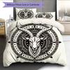 Vintage Ram Horn Symbol Pattern Bedding Quilt Set  Home Decoration  Gift (1 * duvet cover + 2 * pillowcase  without core)