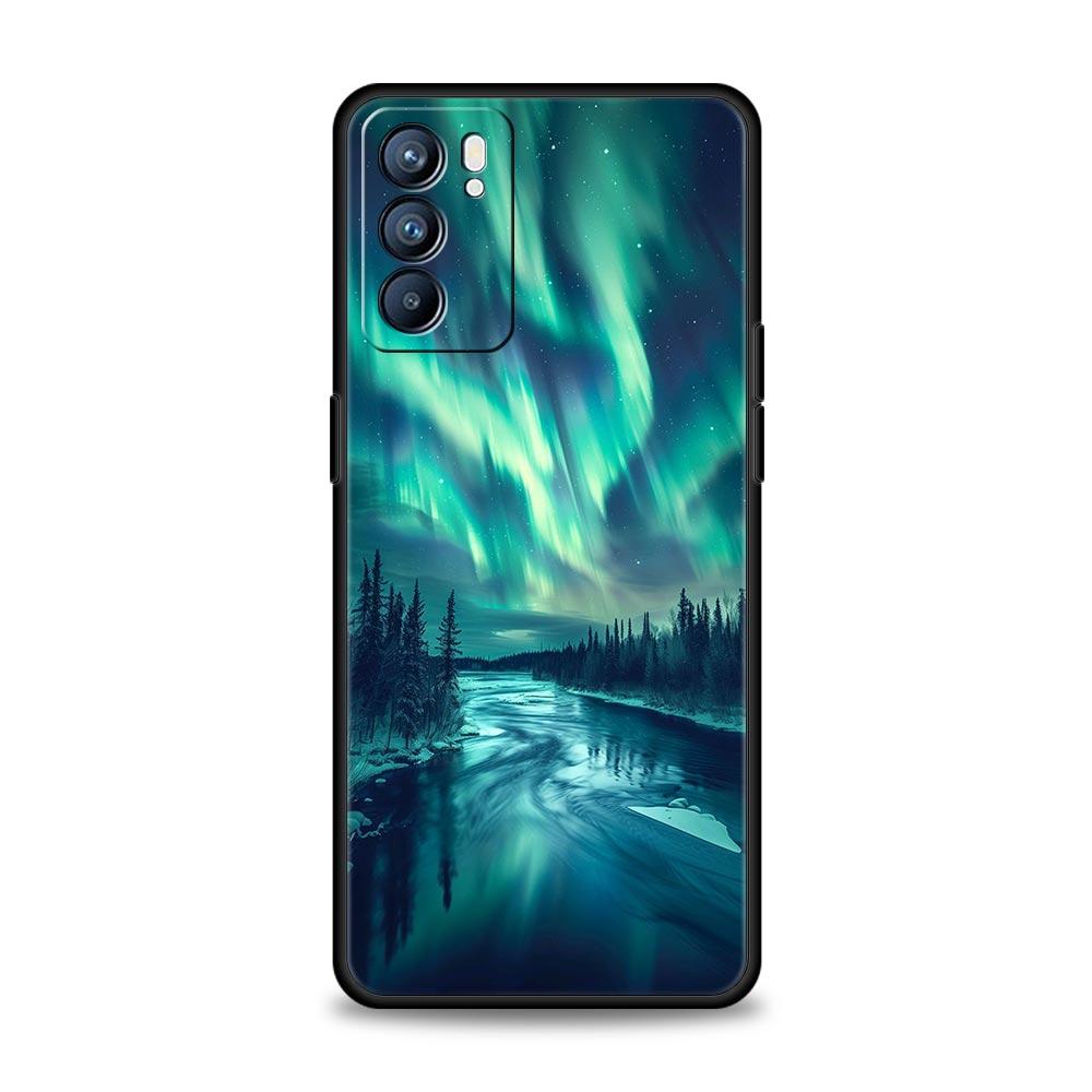 Beautiful northern lights Phone Case For Oppo Reno8 Reno7 Reno6 Pro A54 5G Find X6 X5 A53 A52 A9 A15 A95 A17 A16 A57 A31 Cover