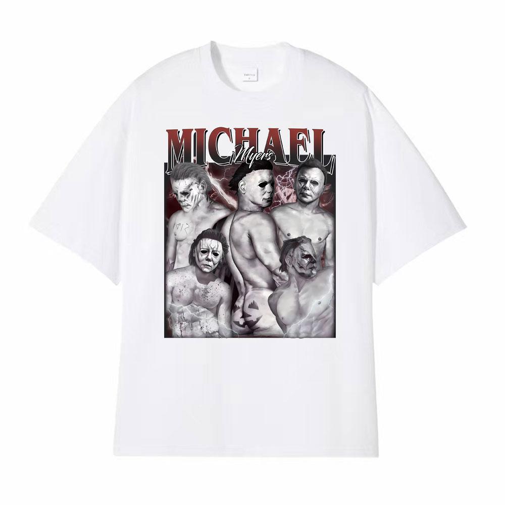 Michael Myers Sexy Vtipná Halloweenová Grafická Trička Unisex Dámské Oblečení Móda Vintage Tričko Krátký Rukáv Nadměrná Trička