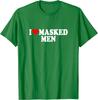 I Love Masked Men Graphic T-Shirt Funny Booktok Themed Casual Short Sleeve Crewneck Tee