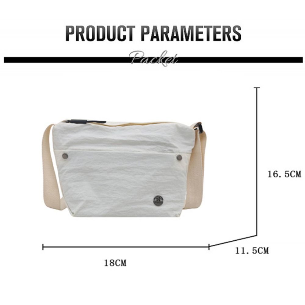 Stylish Ultra-Light Nylon Crossbody Bag Adjustable Wide Strap Large Capacity Messenger Bag Zipper Closure Women Bag Outing