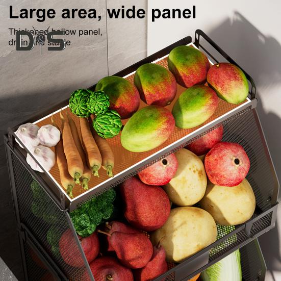 Suport de depozitare pentru coșuri cu fructe de capacitate mare, cu încărcătură puternică, îngroșat, stivuibil, coș cu fructe, legume, organizator de blat