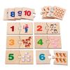 Treinamento de Pensamento Lógico Quebra-Cabeça de Correspondência de Números de Madeira Iluminação Digital STEM Iluminação Digital Correspondência Montessori