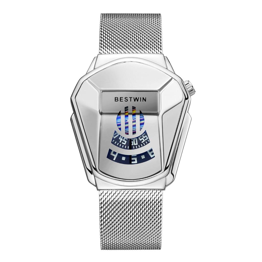 BESTWIN Diamond Alloy Quartz Watch for Men - Trendy Couple's Watch