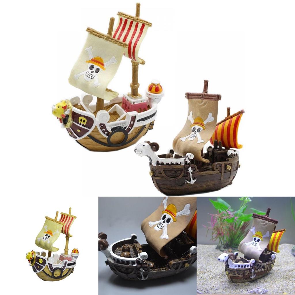 Beautiful Resin Pirate Ship Aquarium Ornament Gift Non-toxic Durable 6''*2''*5''