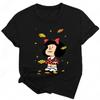 Mafalda Printed Fun Pattern T-shirt for Women Summer Y2K Harajuku Girls Street Dress Cute Cartoon Kawaii Black Women's Wear
