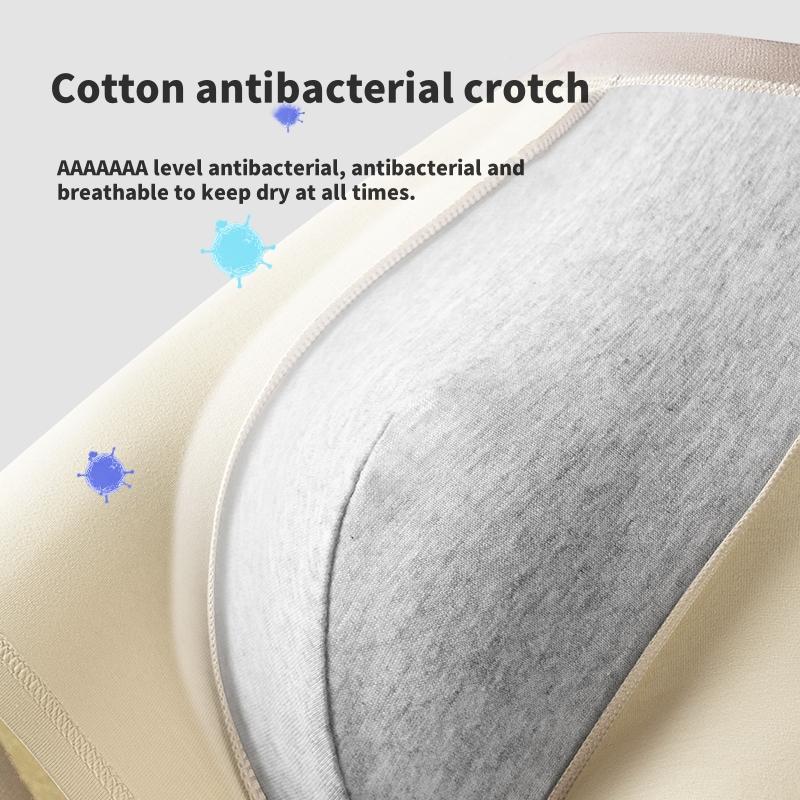 MiiOW 3Pcs Men's Underwear Graphene Antibacterial Underwear Soft and Comfortable Cotton Underwear Ice Silk Flat Corner Underwear L-5XL