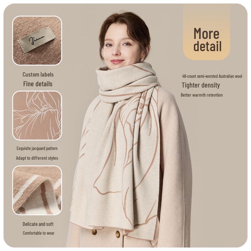 JIUMU Women's Winter Wool Scarf & Shawl Gift Set