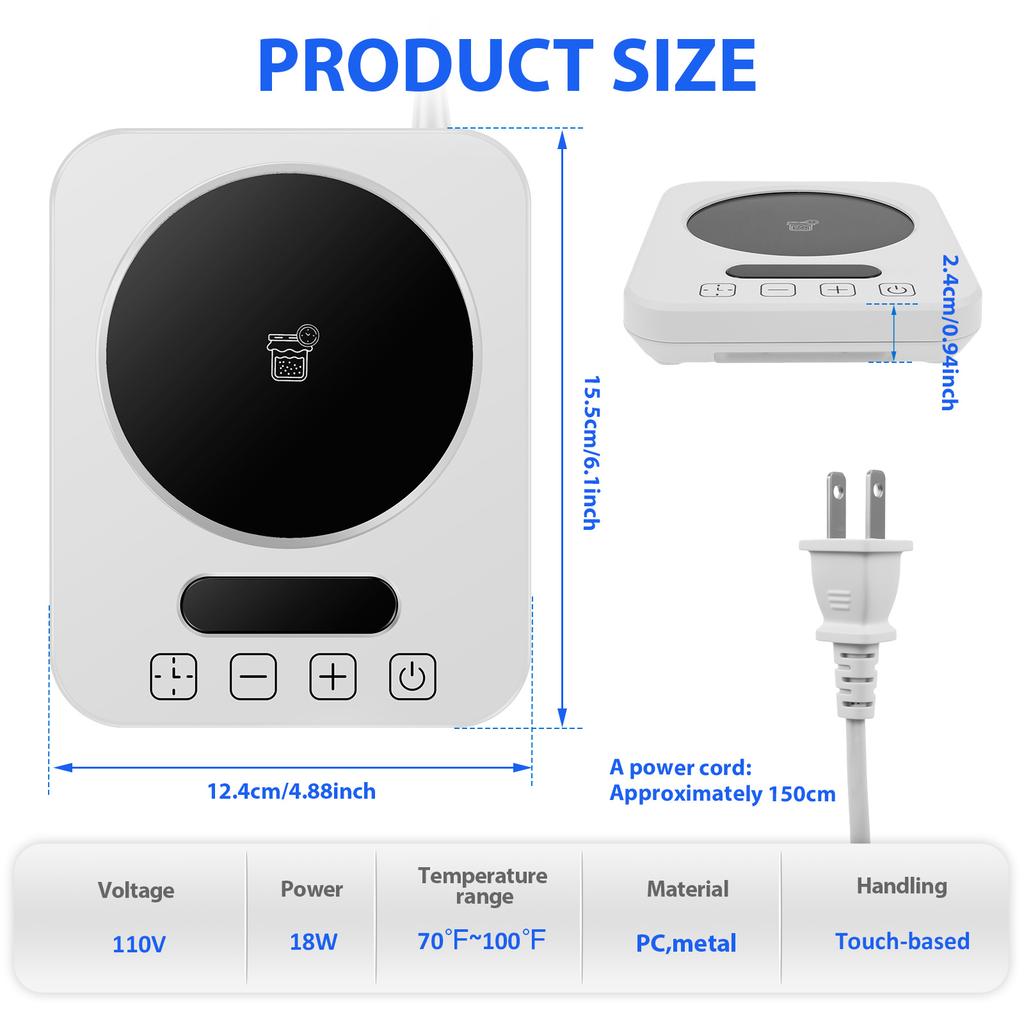 PC Sourdough Starter Warmer Temperature Control Dough Fermentation Thermostat Reservation Function Sourdough Warmer Mat Cooking