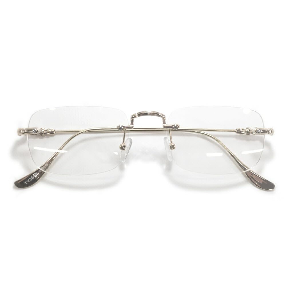 

Солнцезащитные очки MERRY PLEASURE для мужчин и женщин, защита от УФ-излучения, двухточечный дизайн, безободковые, квадратные, линзы светлых оттенков, серебристые,