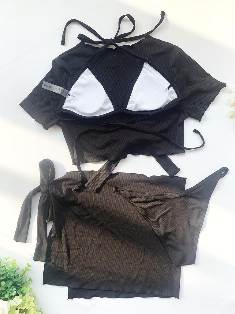 3 részes bikini szett Női fürdőruha Női fürdőruha Szalon bikini fürdőruha Strandruha Biquini fürdőruha